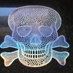 Skull & Crossbone holographic place mat